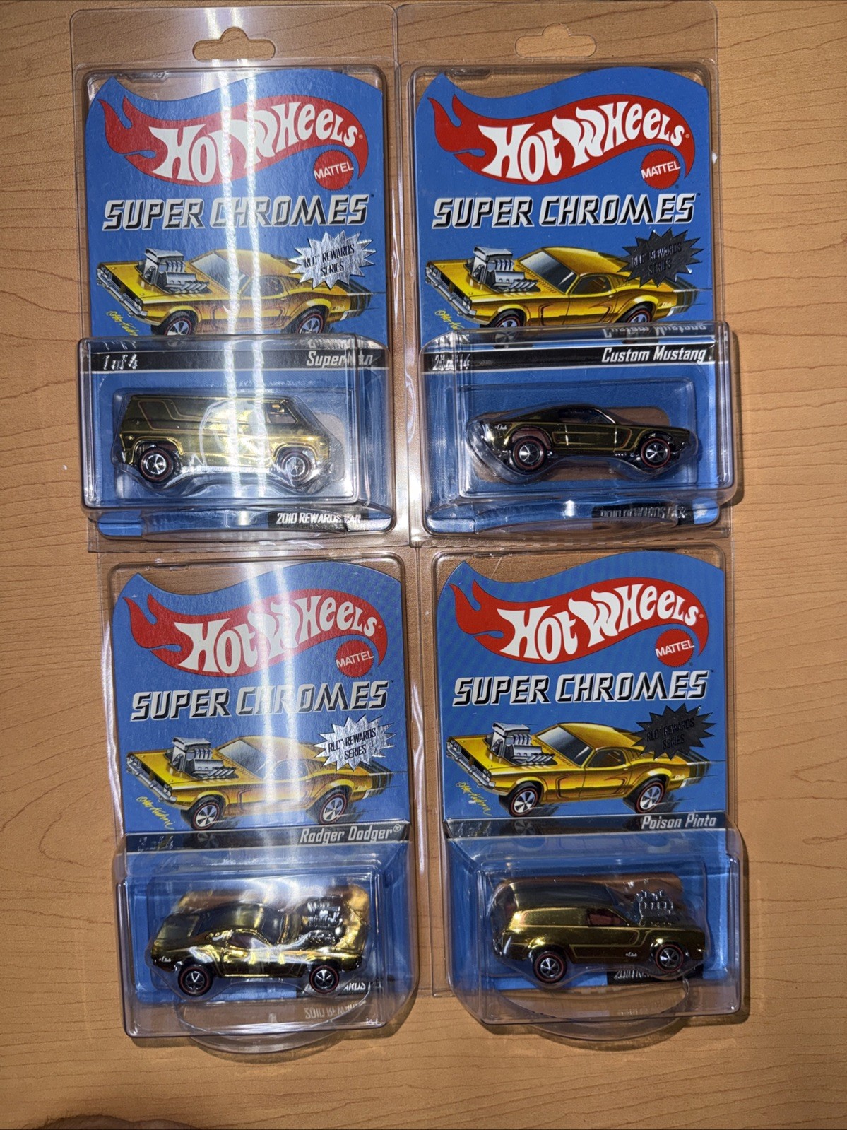 Hot Wheels RLC SUPER CHROMES Rewards Series 2010 Complete 4 car set
