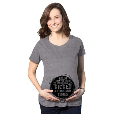 Maternity Hello From The Inside Cute Pregnancy Announcement Parody T Shirt