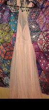 Fashion Nova Tulle Gown Blush Sleeveless Strappy Long Dress Size L