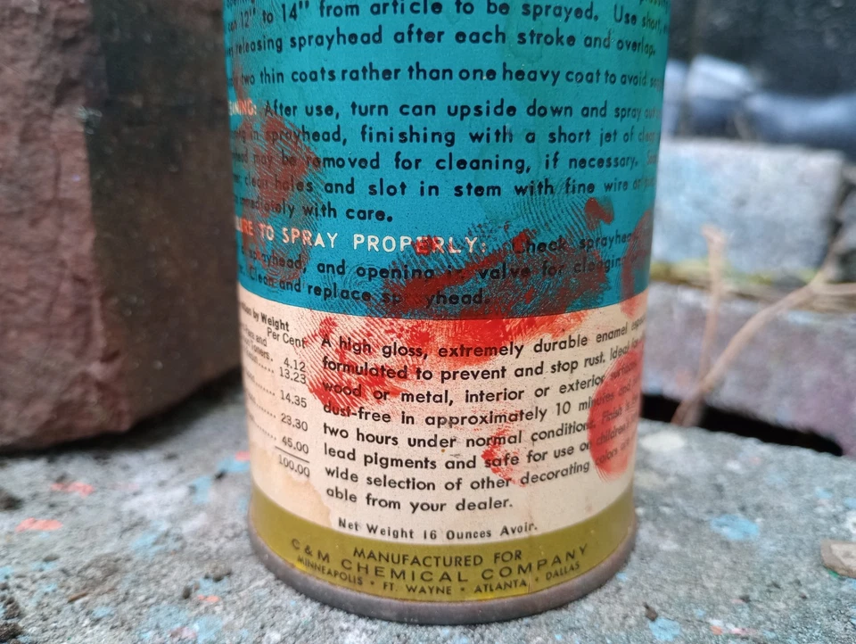 C & M Spray Paint #85 Swift Red ULTRA RARE Paper Label Vintage Collectible - Image 3 of 4