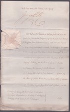 KING GEORGE IV (GREAT BRITAIN) - ROYAL WARRANT SIGNED 12/27/1815 WITH CO-SIGNERS