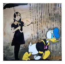 Quadro originale pezzo unico firmato astratto arte moderna pittura quadro art Banksy 