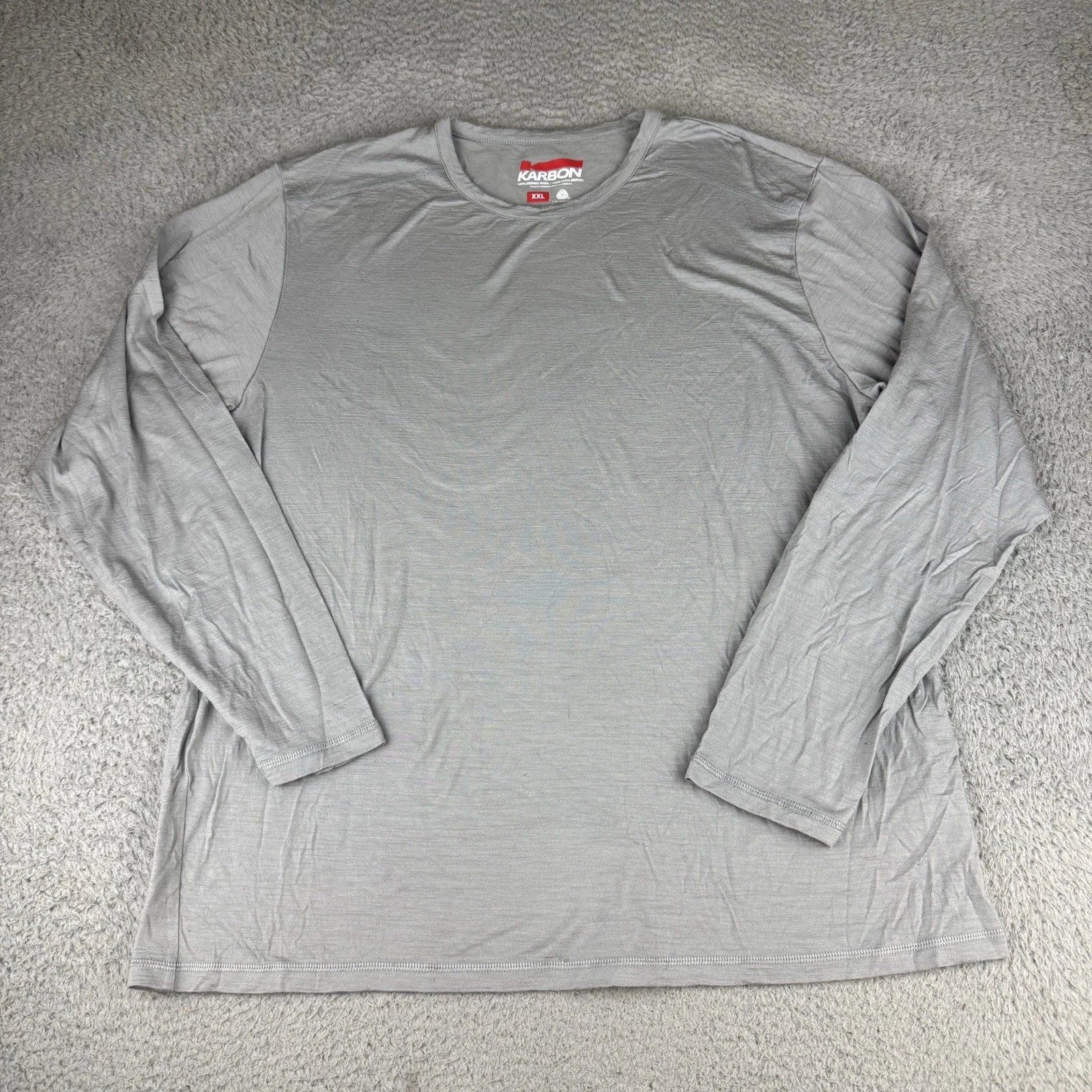 Karbon Shirt Mens Xxl Gray Merino Wool Baselayer Outdoors Gorpcore Crew