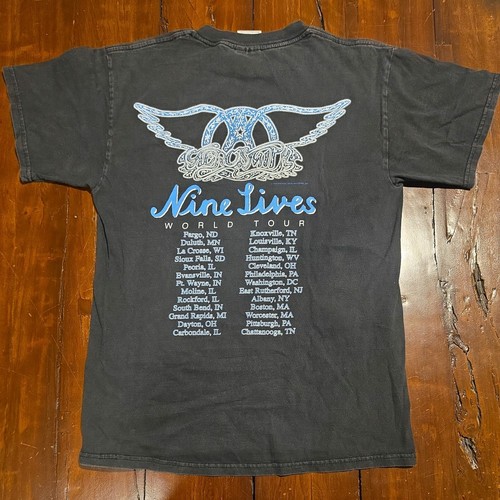 Vintage Aerosmith Nine Lives World Tour 1997 T-Shirt … - Gem