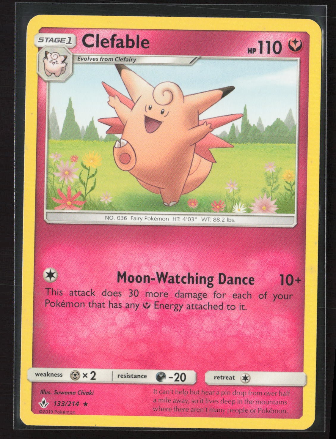 Clefable 133/214 Rare Unbroken Bonds Pokemon Near Mint