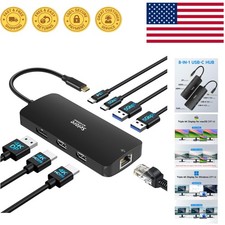 Ultimate 8-in-1 USB C Docking Station for Dual/Triple 4K Displays  Networking