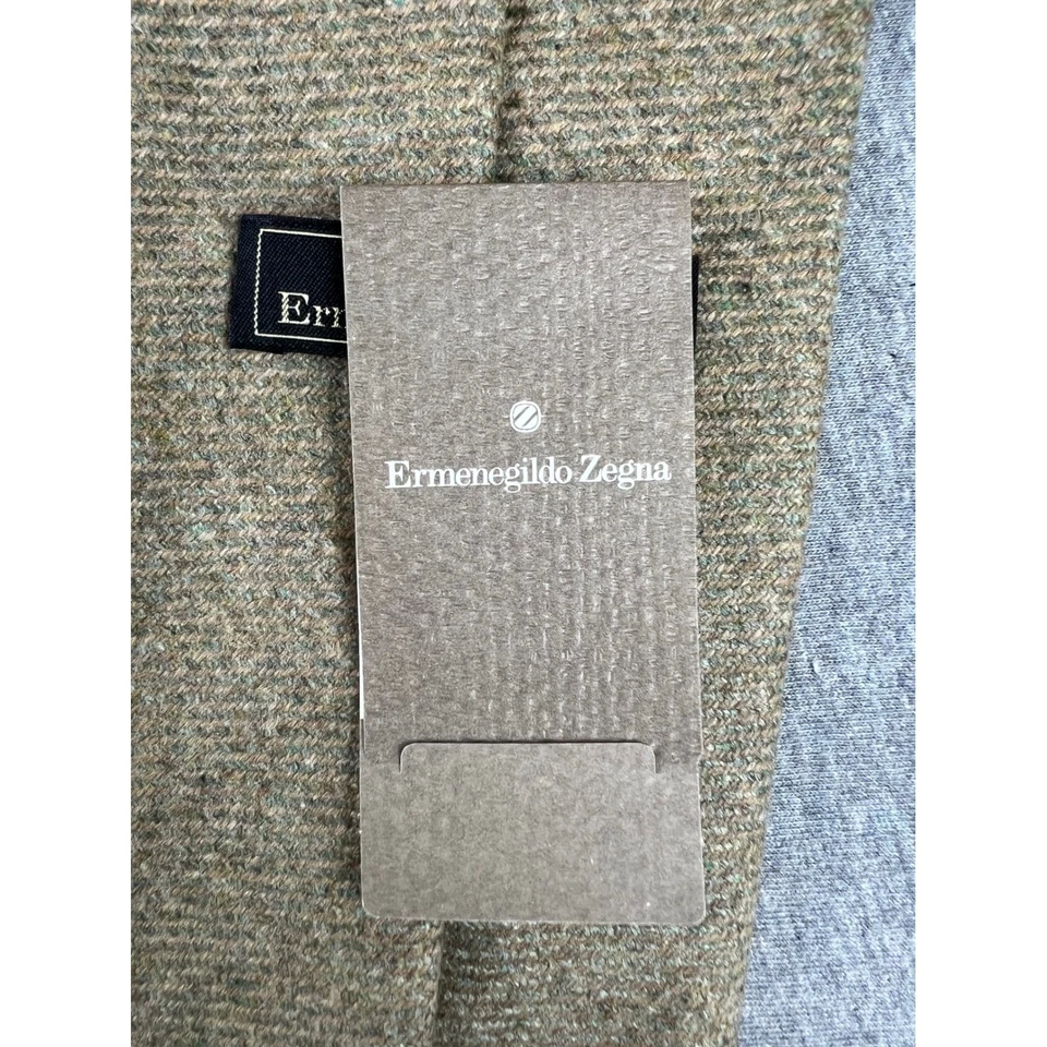 Corbata de cachemir Ermenegildo Zegna beige texturizada lujo formal Foto 4 de 4
