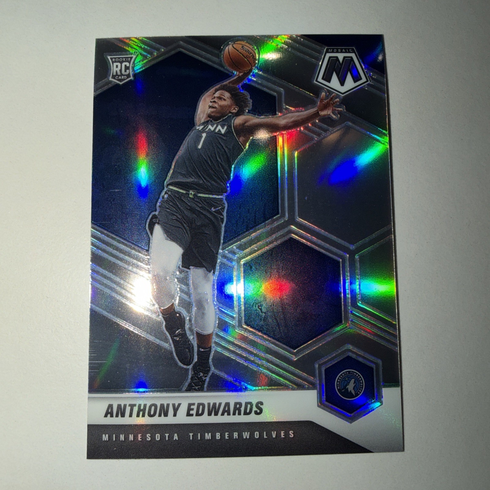 2020-21 Panini Mosaic - Rookie Anthony Edwards #201 Silver Prizm (RC)