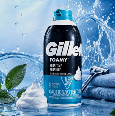 Gillette Foamy Sensitive Skin Cool & Fresh Shave Foam, 11 oz