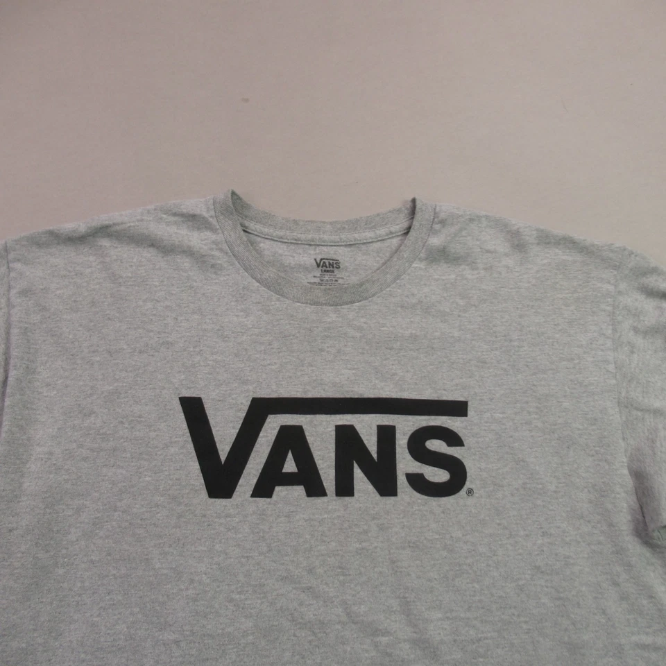 Camisa Vans Para Hombre Grande Manga Corta Cuello Redondo Exterior Gris Informal Ligera Foto 3 de 4