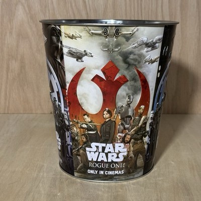 Star Wars Rogue One Special Movie Premiere Tin Popcorn Bucket Raised Art 8x10x5 