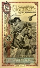 Oklahoma 1/2 Goldback 2025 Gold Foil Note 1/2000th Troy Oz 24KT Currency Bullion