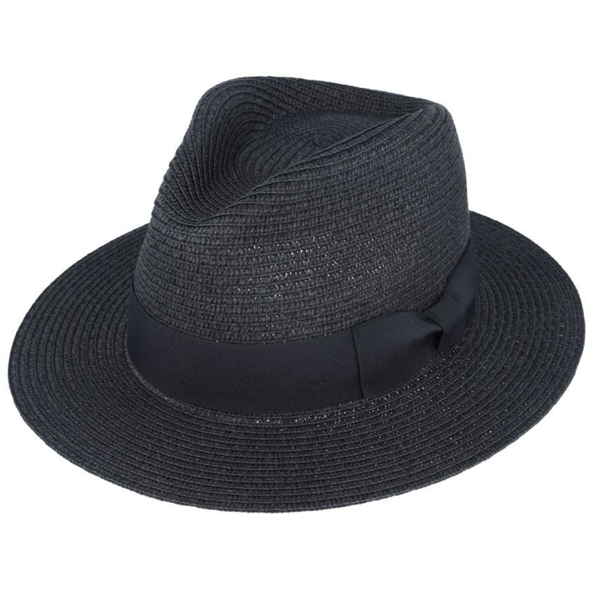 Unisex Summer Straw Fedora Hat – Packable Panama Trilby with Band