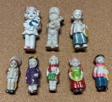 Vintage Bisque Frozen Charlotte Penny Doll Lot of 8 Dolls JAPAN Boy/Girls