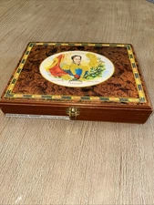 Decorative Simon Bolivar Empty Wood Cigar Box 25 Churchill Dominican Republic