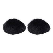 Furry Microphone Windscreen Mic Cover Windshield Black 2 Pack