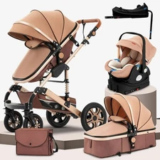 Baby Stroller Combo Car Seat, Baby Travel System with Isofix Base,Baby Carriage