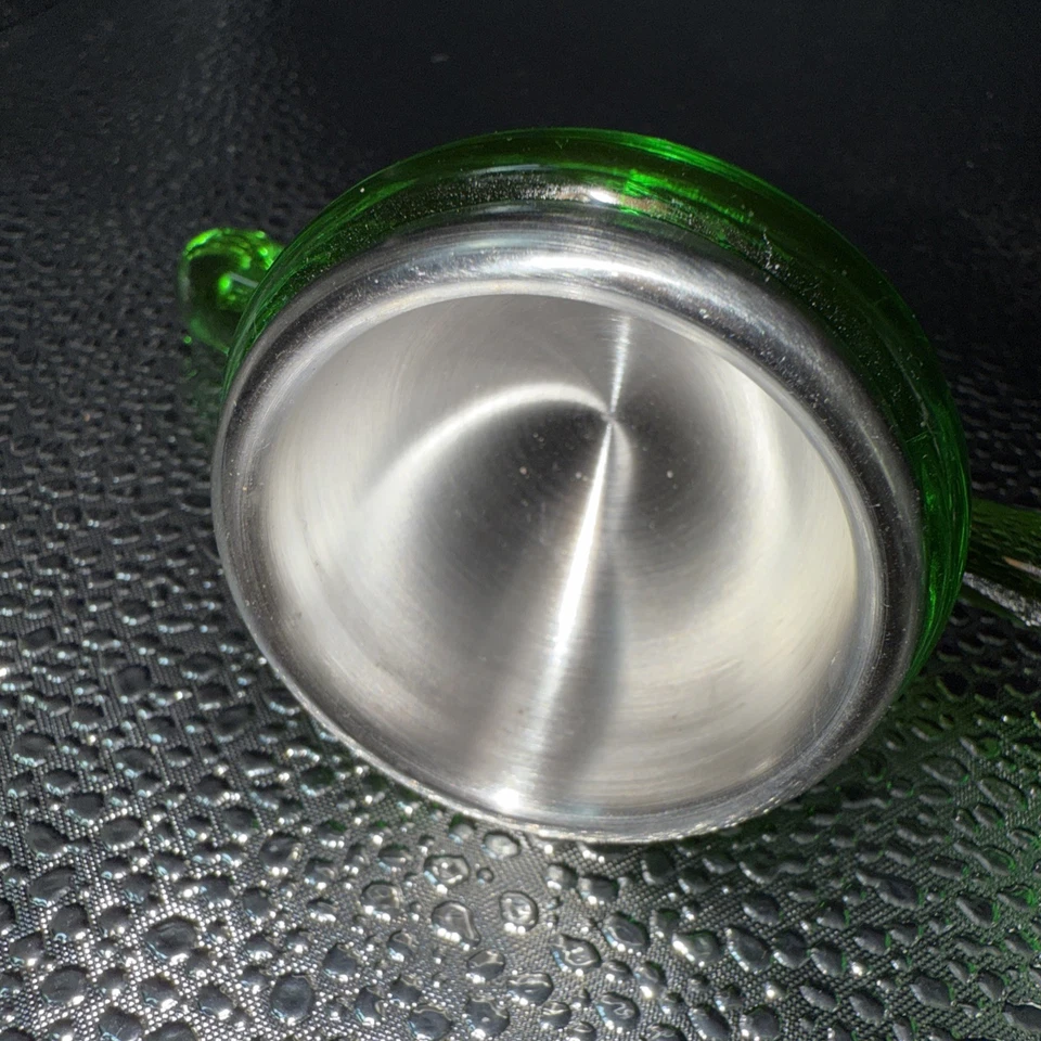 Infusor acrílico verde y acero inoxidable Sagaform con soporte a juego sin caja. Foto 4 de 4