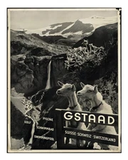 Vintage Swiss Alps Travel Poster Wall Art with Goats Premium Quality