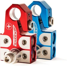 Terminales bateria rojo positivo azul negativo 12 vias para poste tipo SAE DIN