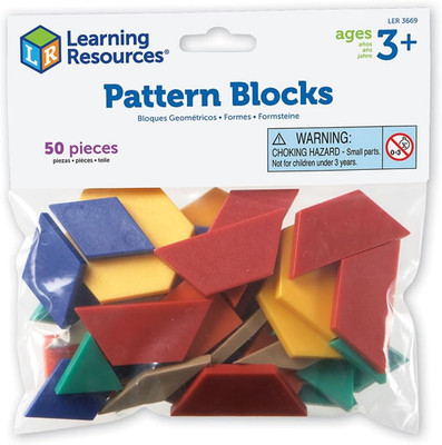 Pattern Blocks Smart Pack, Developmental Toy, Shapes, Patterns, 50 Pieces