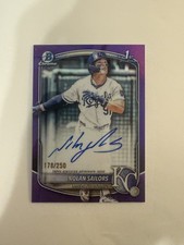 2025 Bowman Draft Chrome Purple Refractor Nolan Sailors /250 Auto 1st Royals