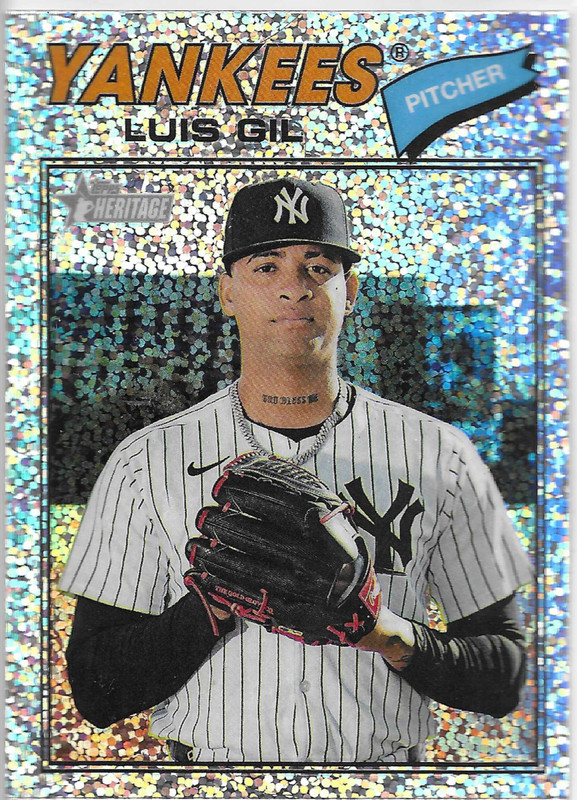 2026 TOPPS HERITAGE CHROME SILVER SPARKLE REFRACTORS #123 LUIS GIL - NY YANKEES