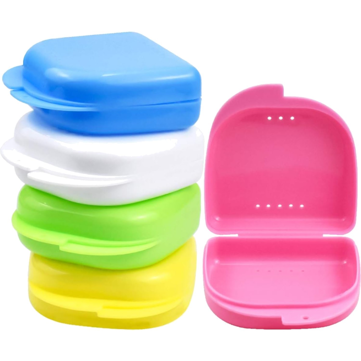 Zahnspangendose 5 Stück Zahnspangenbox Prothesendose Zahnersatz Dental Box, K...