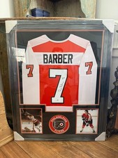 Framed Signed Bill Barber Jersey JSA COA Philadelphia Flyers HOF 90 Inscription