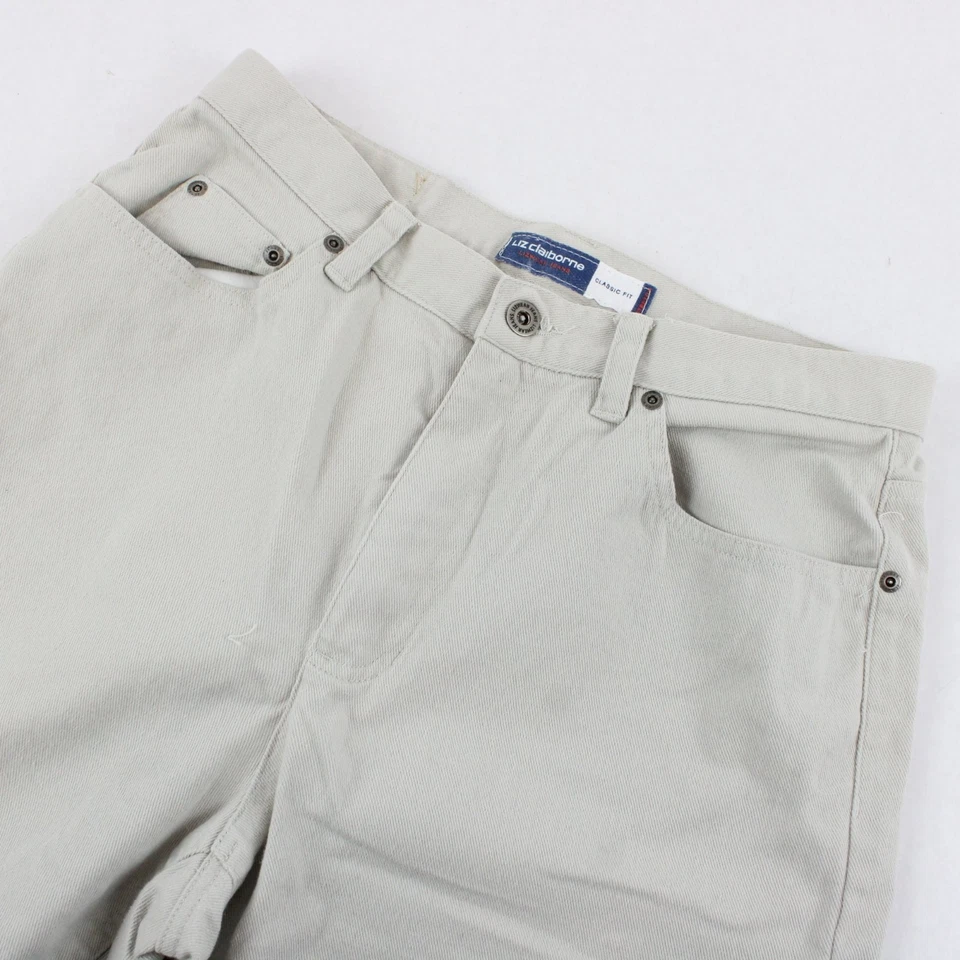 Jeans Femme Liz Claiborne Taille 12 Beige Coupe Classique Coton Mélangé - Photo 3/4