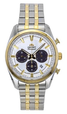 Orient Contemporary Chronograph White Dial Quartz Men's Watch RA-TX0302S