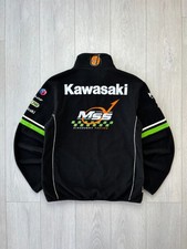 Vintage Kawasaki Racing Fleece Jacket Japanese Team Moto Men's Size S/M 90s Y2K