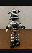 Robby The robot Wind-up chrome planet robot Reproduction tin Wind-up