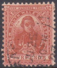 (F394-85) 1888 NSW 5d brown Cook stamp (CJ)