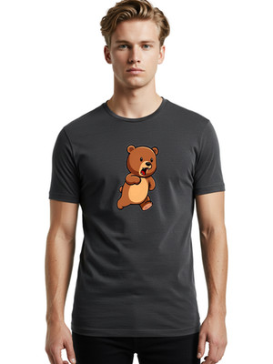 Crying-Bear Mens Graphic Tee, 100% Cotton, Casual Summer Wear