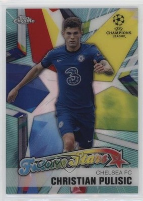 2020 Chrome UEFA Champions League Aqua Refractor 194/199 Christian Pulisic 0oj1