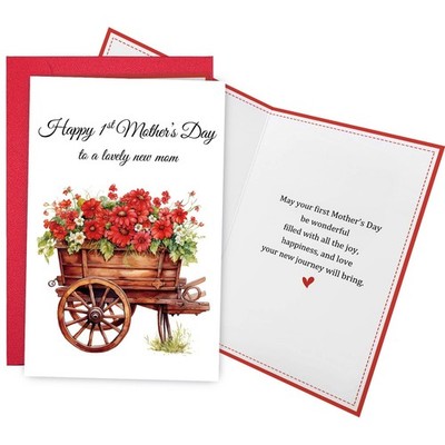 Funny First Mother's Day Card for New Mom, Happy 1st Mothers Day Card for Women,