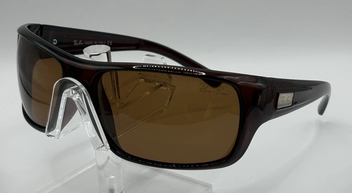 Ray-Ban Wrap Sunglasses Brown Tortoise 66-18-120 Italy Ray-Ban Brown Wrap Sunglasses for Women for sale | eBay main image 2