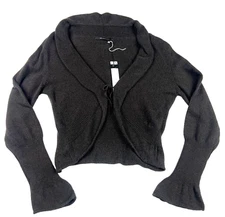 Sita Murt Womens Angora Blend Cardigan Sweater Sz 10 Charcoal Long Sleeve NWT