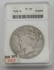 1928 P Peace Dollar $1 - ANACS VF 30 - Key Date - Soapbox Holder