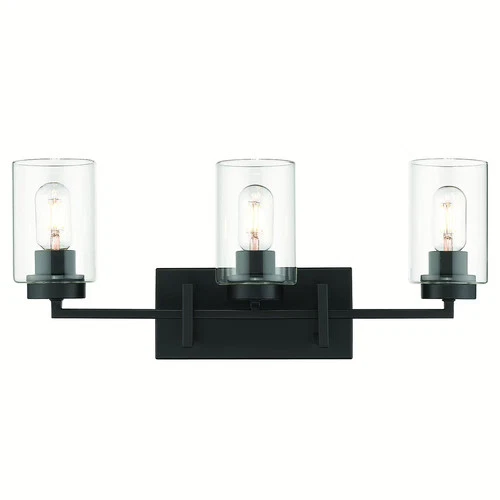 Golden Tribeca 3-Light 23" Bathroom Vanity Light in Black - Picture 2 of 3