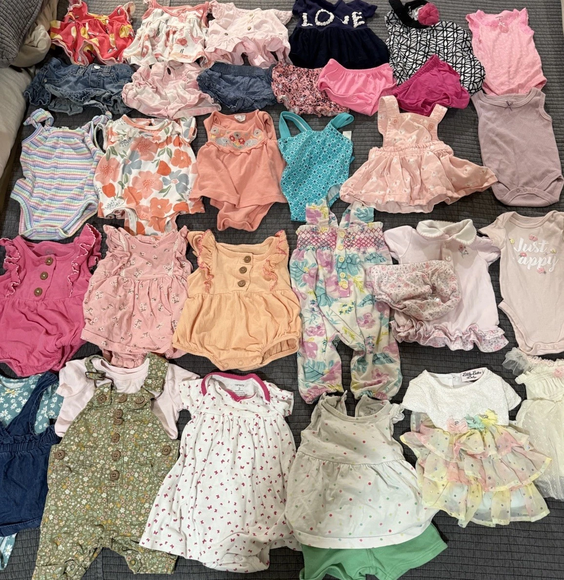 Huge Baby Girl Spring & Summer Clothes Size 0-3 Months 34pc Lot Outfits