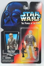 1995 Star Wars Power Of The Force HAN SOLO in Hoth Gear OPEN HAND Kenner RED NEW