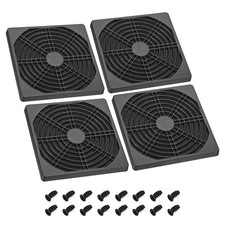 120mm Cooling Fan Filter with Screw, 4 Pack ABS Ventilator Grill Guard, Black