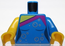 Lego Torso Azul Mujer Top Magenta Borde Plata Burbujas Brazo Azul Burbujas Plateadas