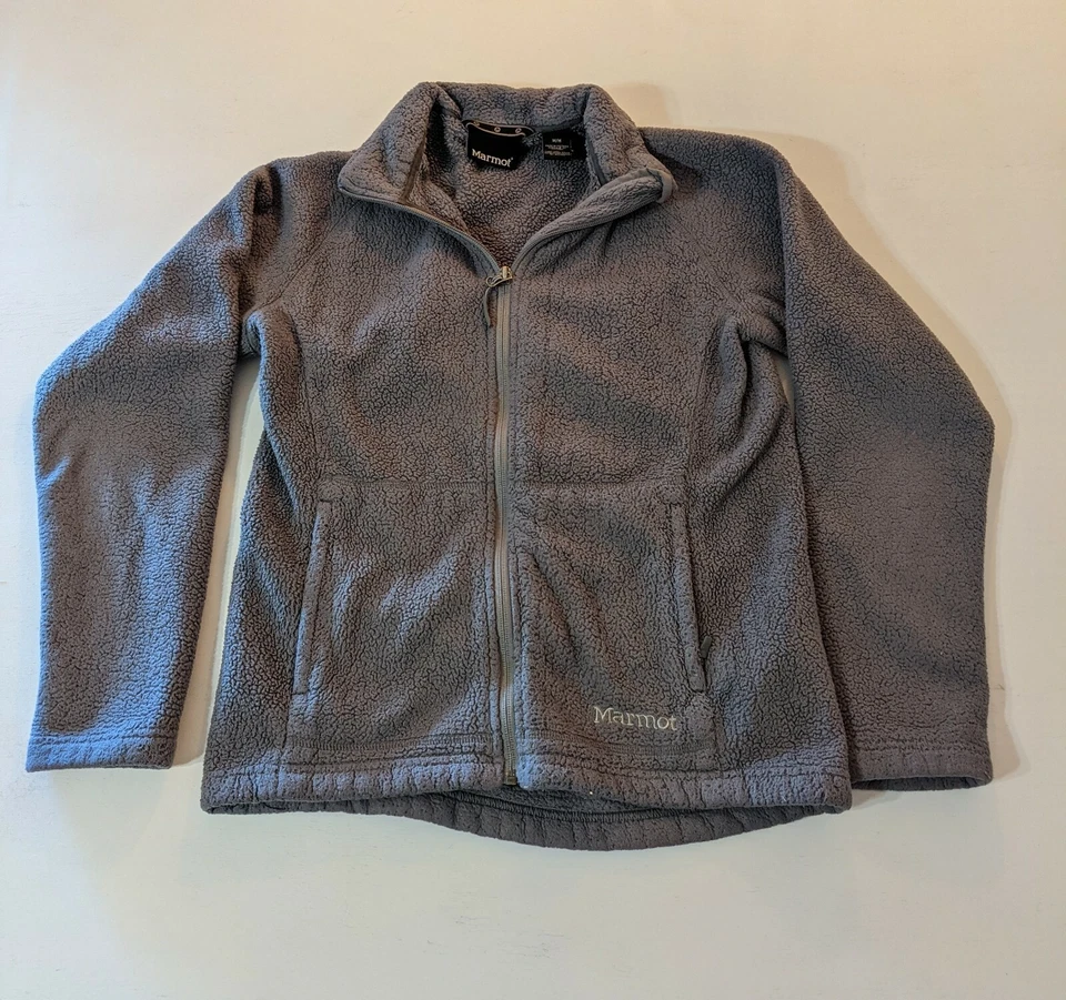 Chaqueta polar gris medio Marmot para mujer cremallera completa senderismo prendas exteriores difusas