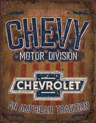 Blechschild Chevy-American Tradition  Route 66 Amerika Chevy Chevrolet Nostal...