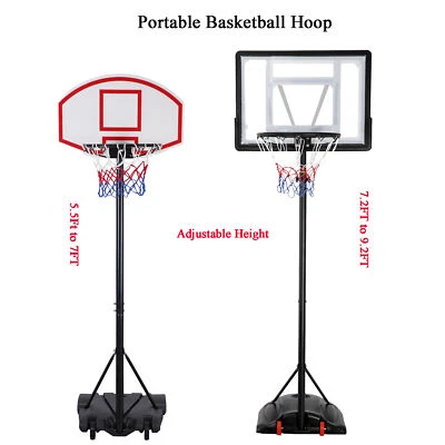 SEGAWE Basketball Hoop Outdoor Adjustable 7 Ft/9FT Portable Basketball Goals Stand Kids