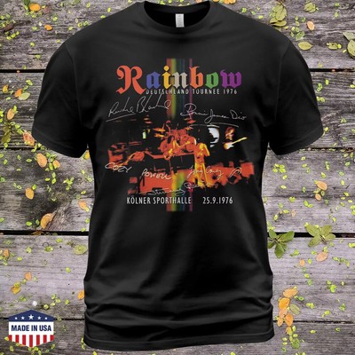 Cotton T-Shirt Rainbow Live in Germany 1976 Tee Ritchie Blackmore Candice Night