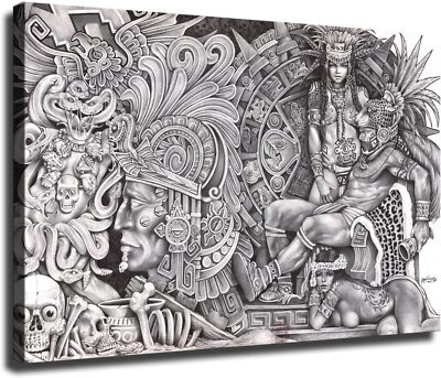Aztec Kings and Chicano Women Poster Wall Art Picture Print Photo Creative
